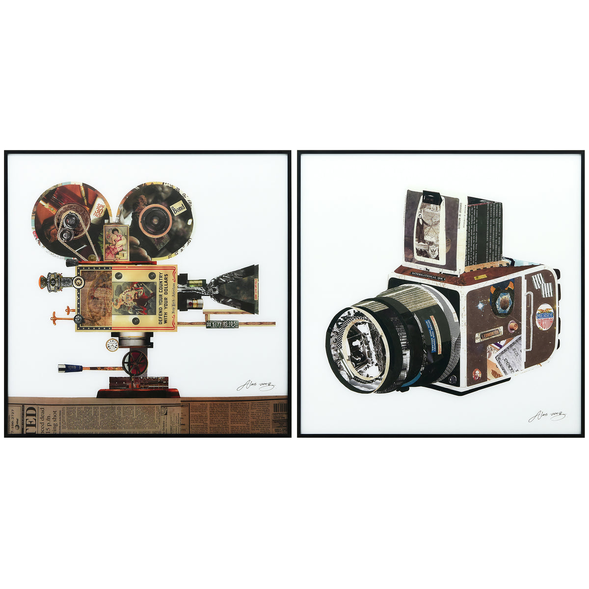 Antique Film Projector & SLR Camera