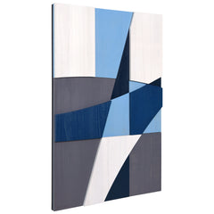 "Whispers of Blues I" Hand Made & Hand Finished Solid Paulownia Wood Abstracts Wall Art