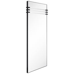 "Acrylic Accent Rectangular Wall Mirror",30"x72" Mirror Featuring Three Clear Acrylic Accent Rails, on a Black Iron Frame