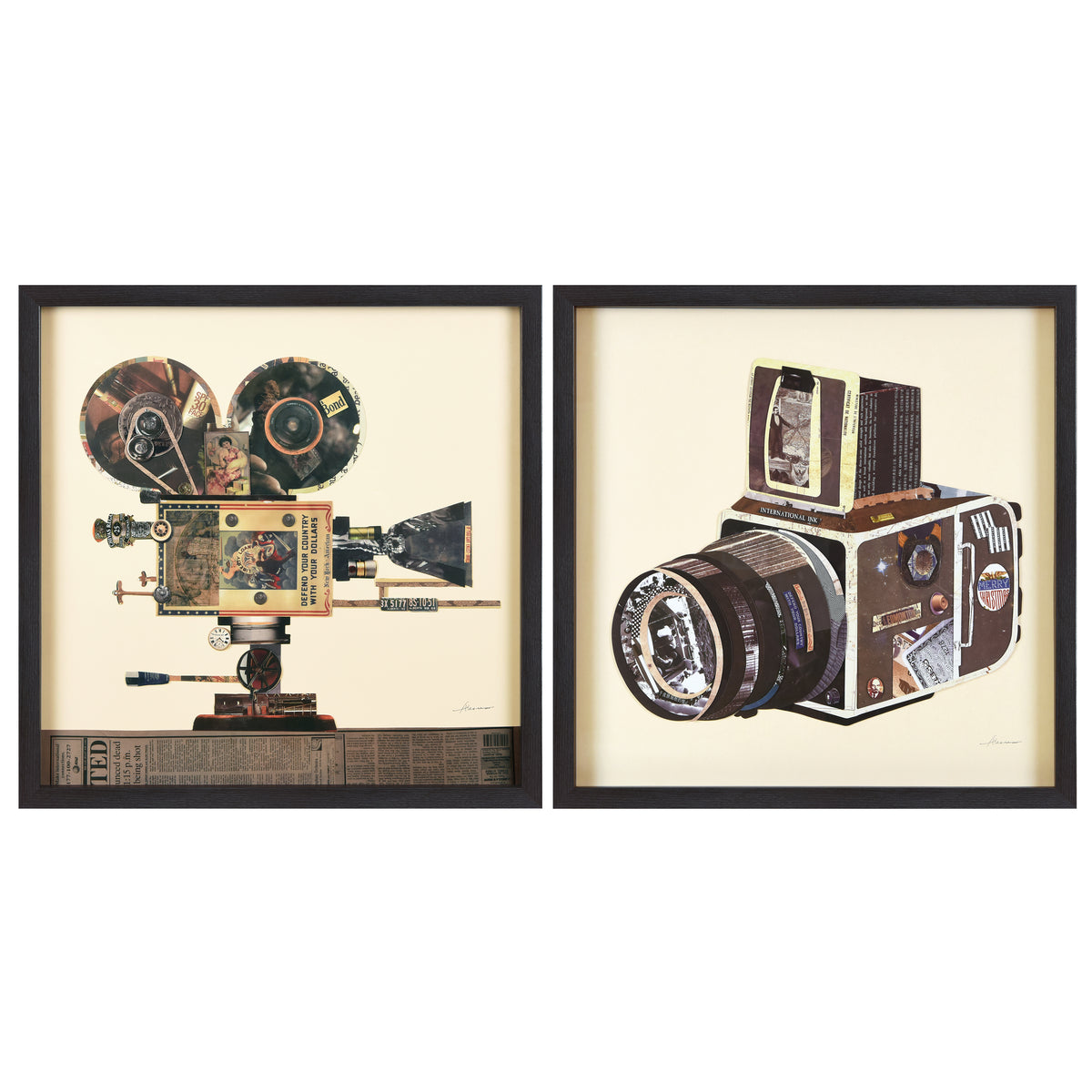 Antique Film Projector & SLR Camera