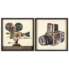 Antique Film Projector & SLR Camera