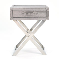 Silver Lizard Leather Side Table - Discontinued, while supplies last