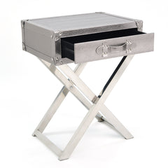 Silver Lizard Leather Side Table - Discontinued, while supplies last