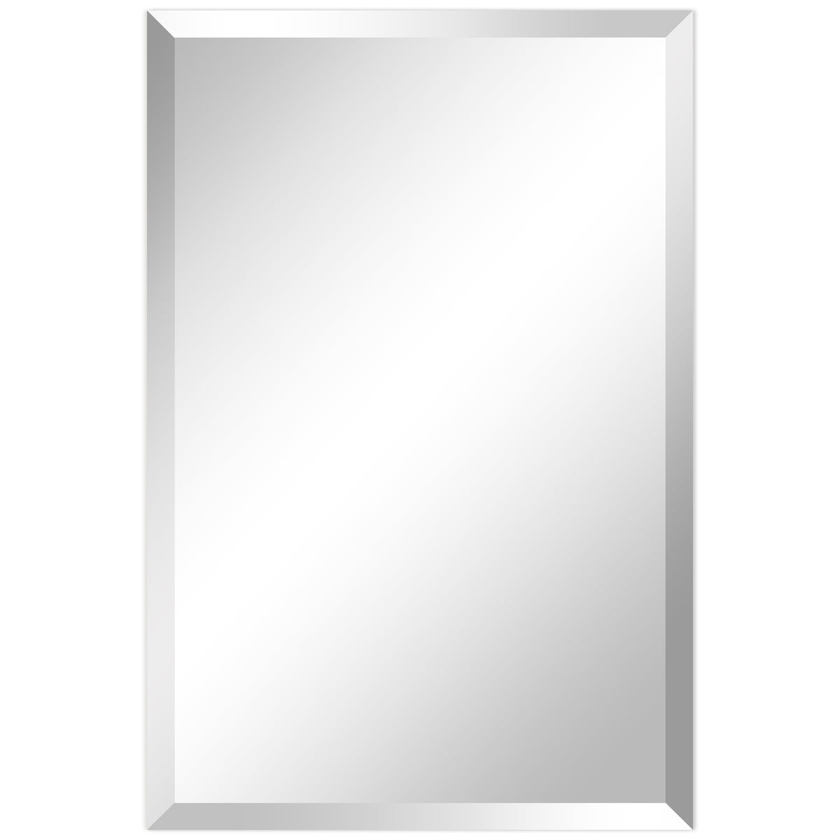 Frameless beveled prism mirror