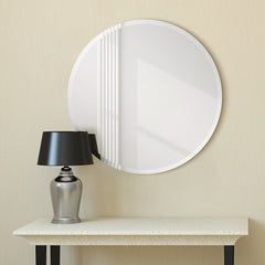 Frameless beveled Round Wall Mirror ..