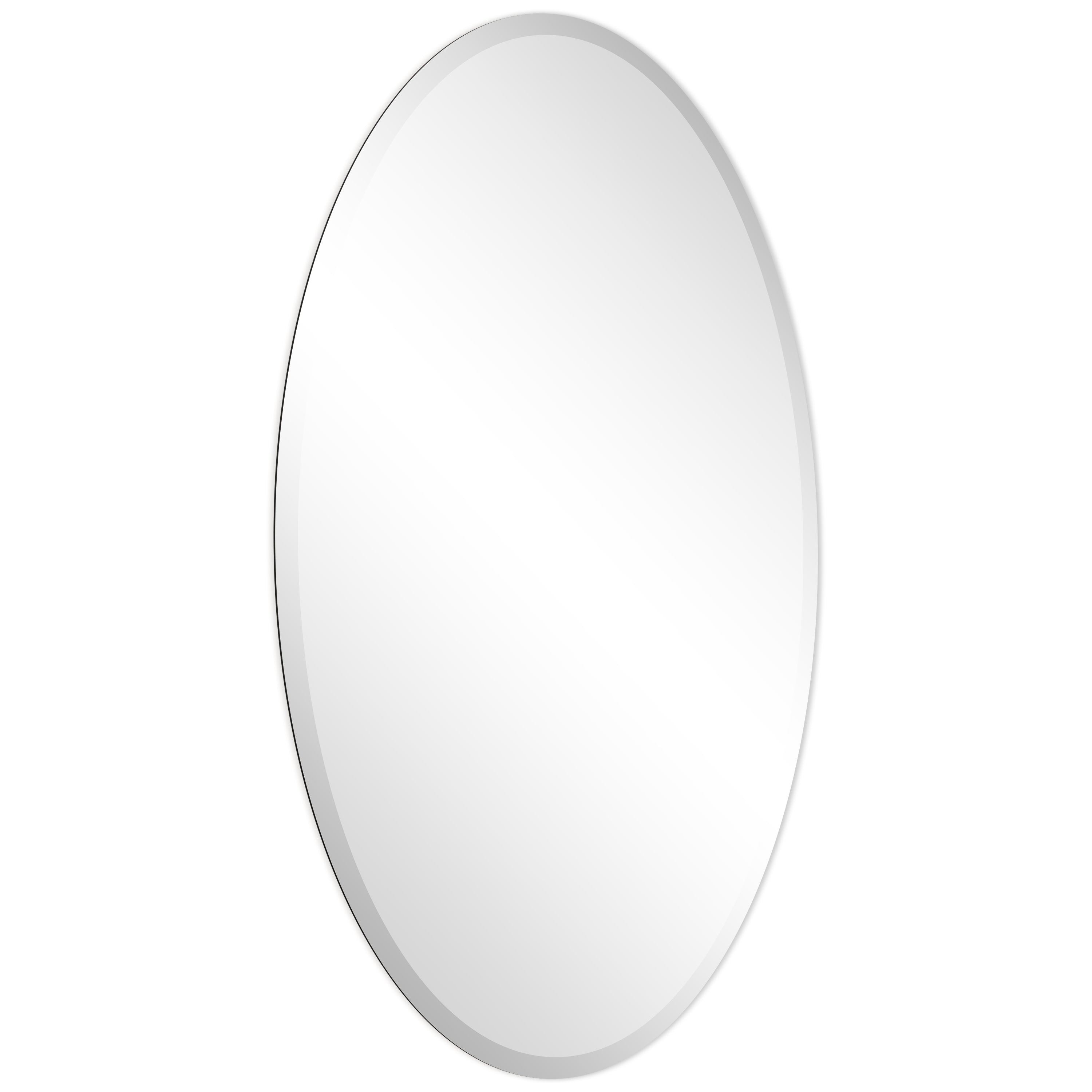 Frameless beveled Oval Wall Mirror