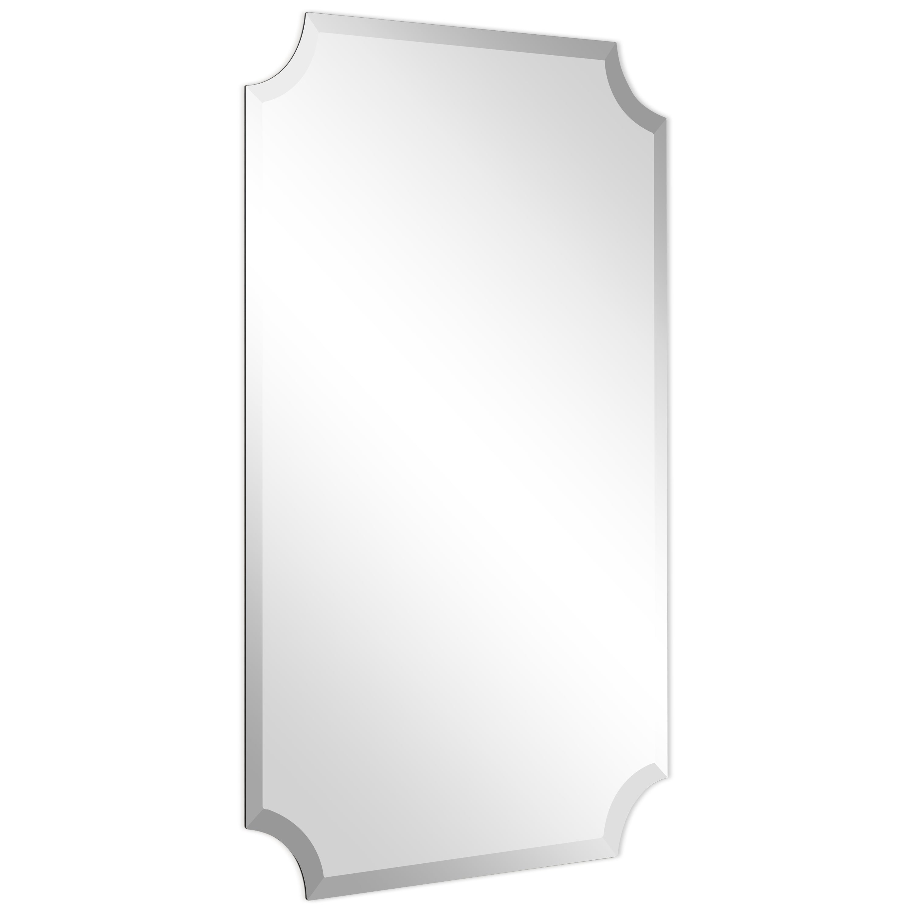 Design Ovation Reign Frameless Rectangle Scalloped Beveled Mirror