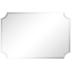 Design Ovation Reign Frameless Rectangle Scalloped Beveled Mirror