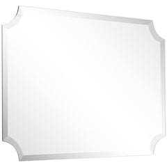 Design Ovation Reign Frameless Rectangle Scalloped Beveled Mirror