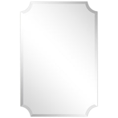 Design Ovation Reign Frameless Rectangle Scalloped Beveled Mirror