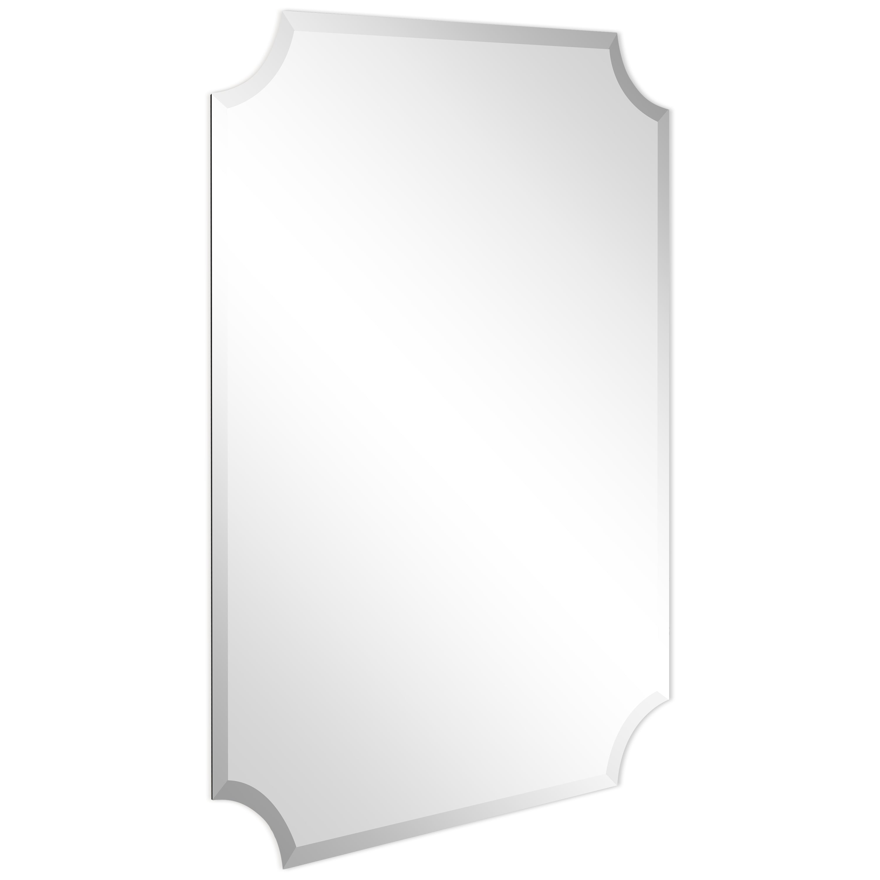 Design Ovation Reign Frameless Rectangle Scalloped Beveled Mirror