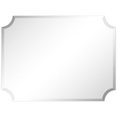 Design Ovation Reign Frameless Rectangle Scalloped Beveled Mirror