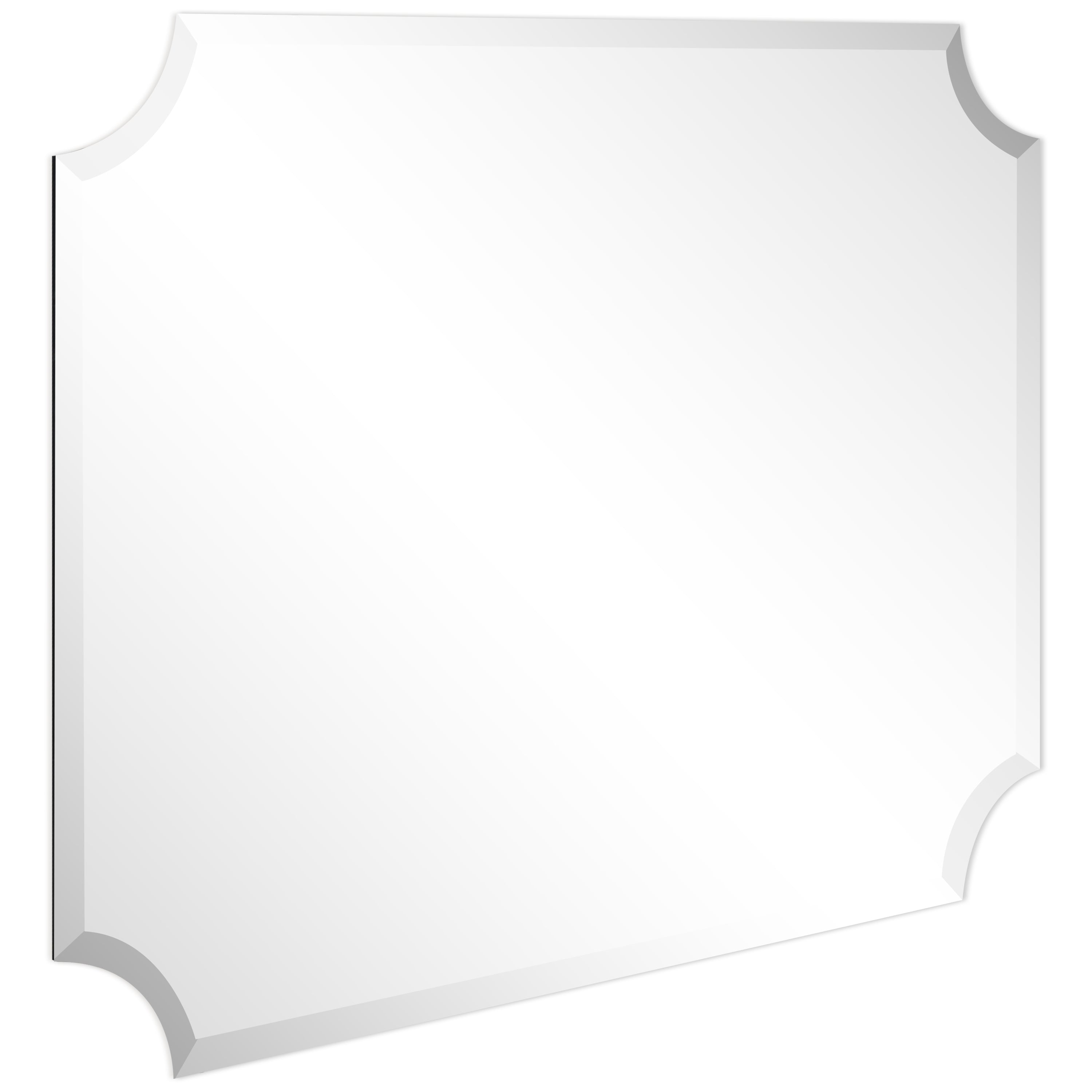 Design Ovation Reign Frameless Rectangle Scalloped Beveled Mirror