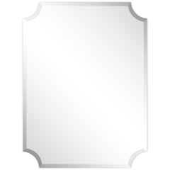 Design Ovation Reign Frameless Rectangle Scalloped Beveled Mirror