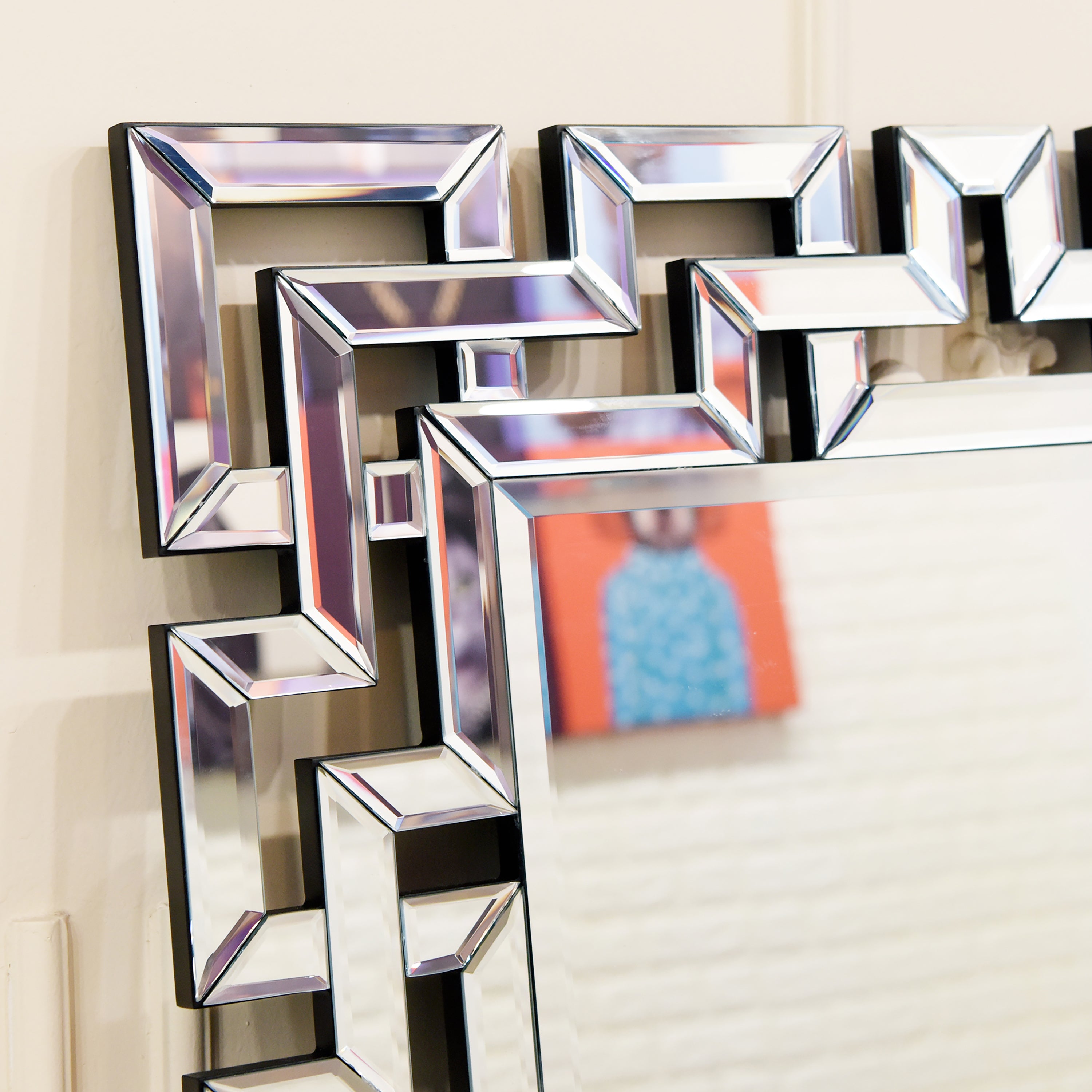 Elegant Beveled Geometry Decorative Wall Mirror