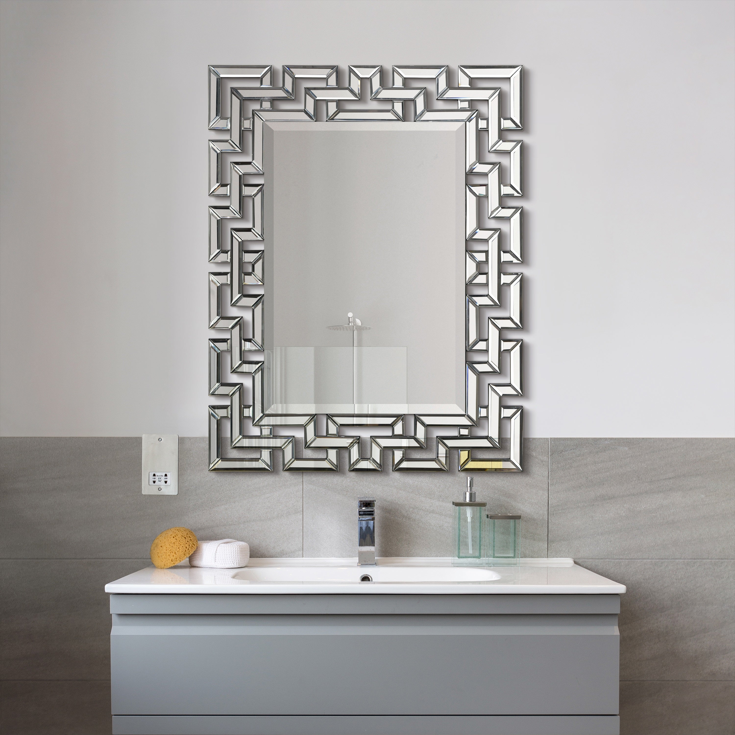 Elegant Beveled Geometry Decorative Wall Mirror