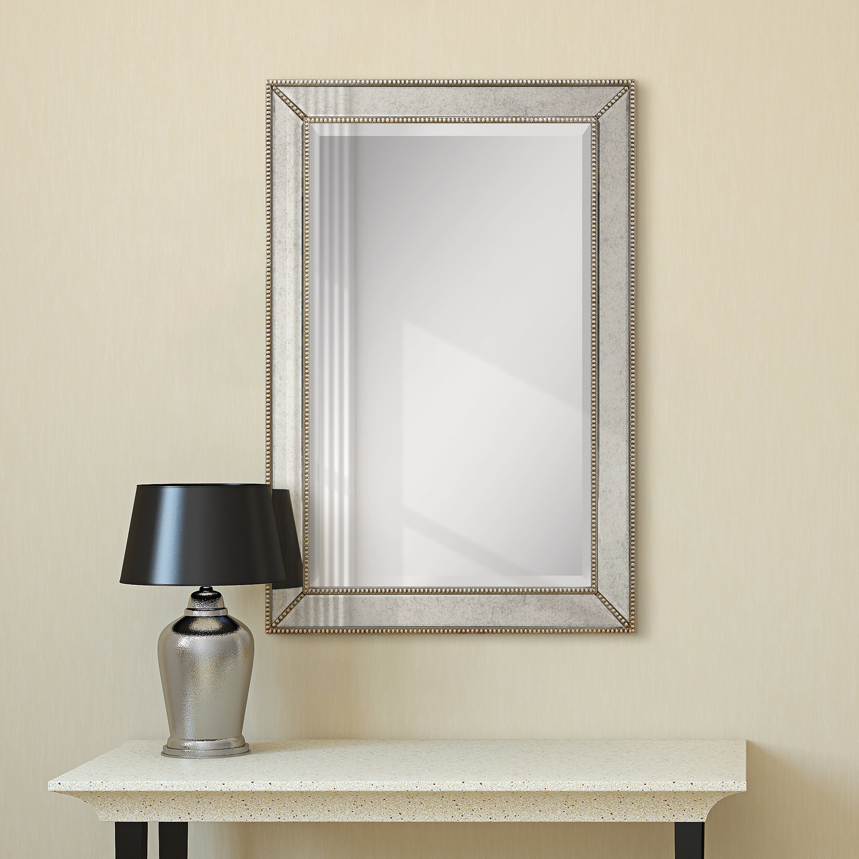 Champagne Bead Beveled Mirror