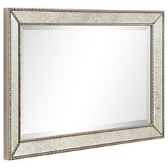 Champagne Bead Beveled Mirror