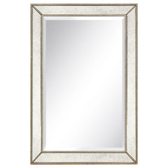 Champagne Bead Beveled Mirror