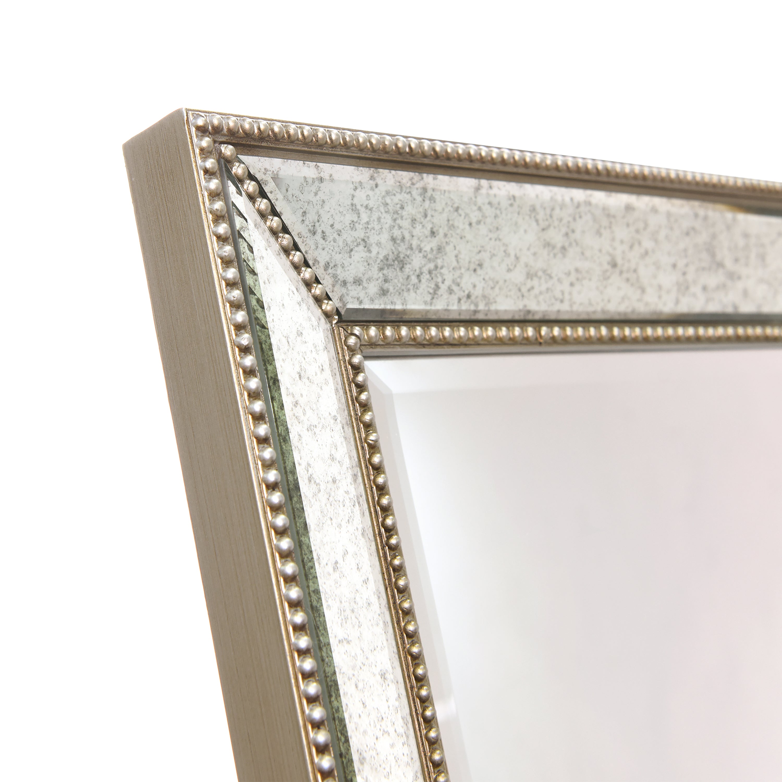 Champagne Bead Beveled Cheval Mirror