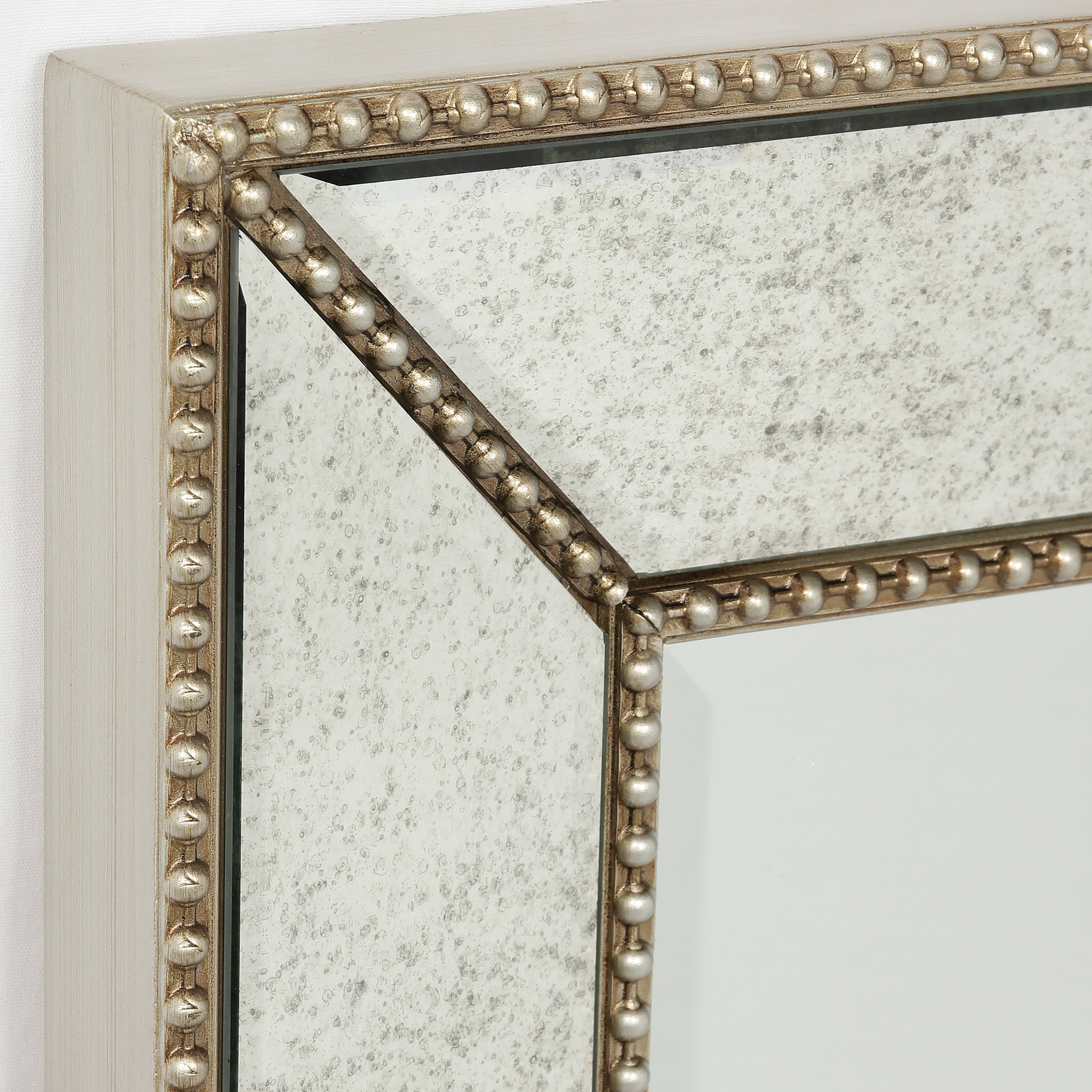 Champagne Bead Beveled Wall Mirror