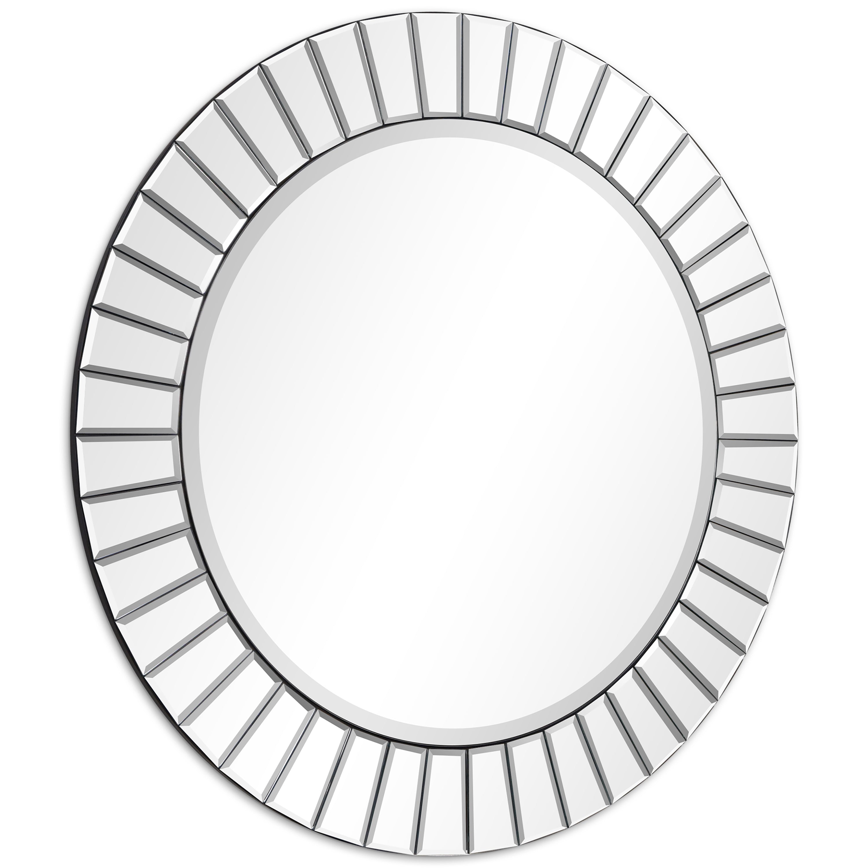 Moderno Beveled Round Wall Mirror