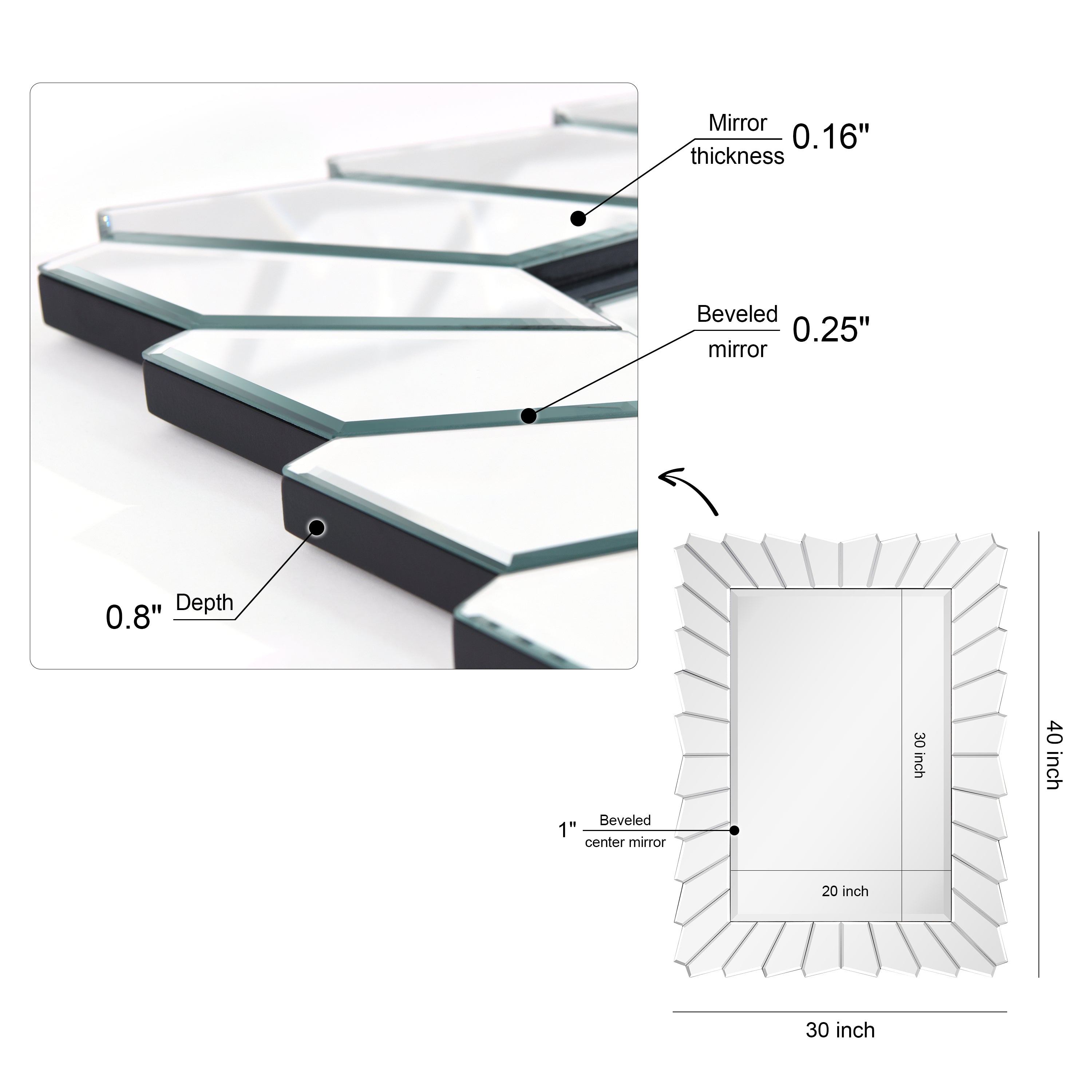 Traverse Moderno Beveled Mirror..