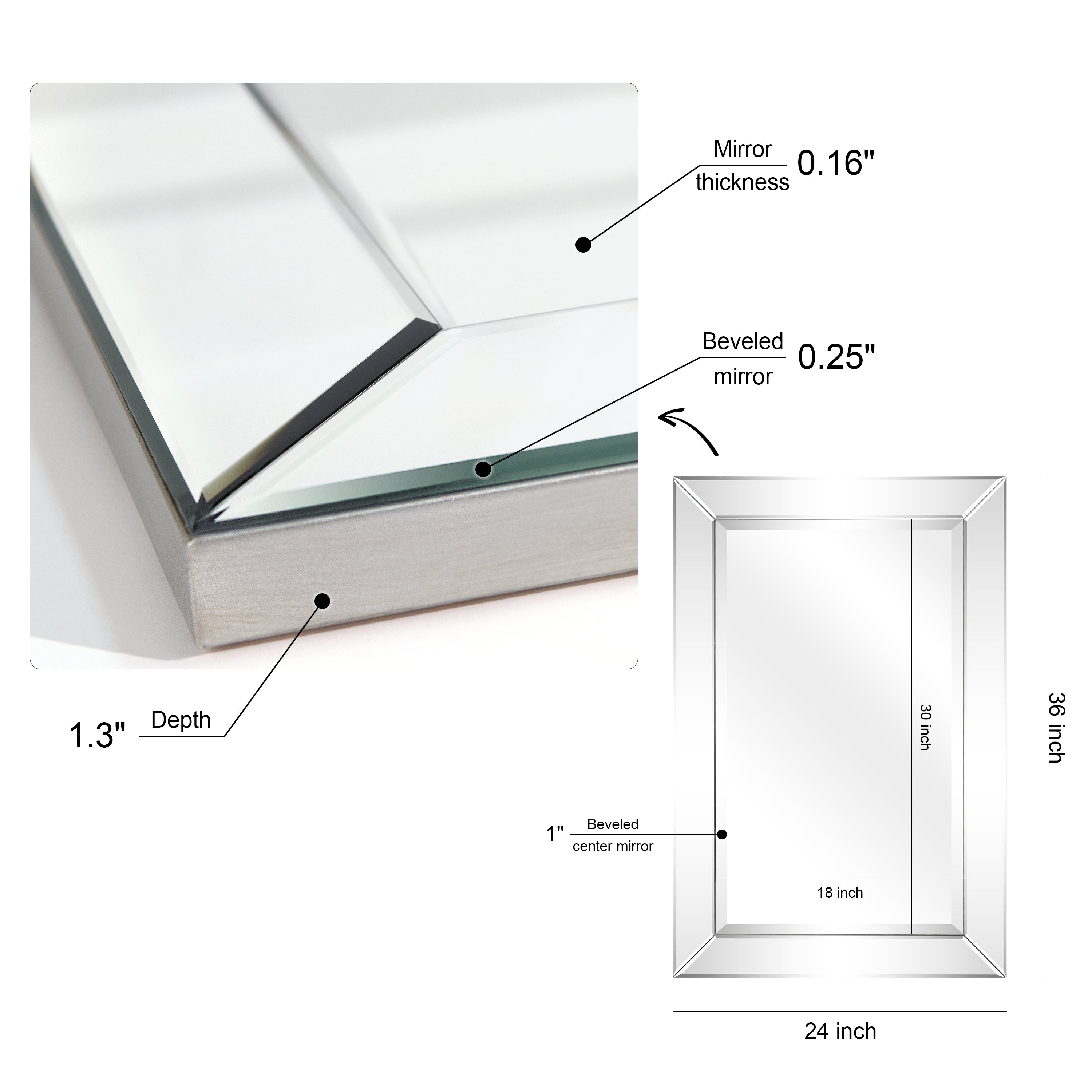 Moderno Beveled  Mirror