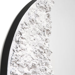 "Lunar Serenity" 20" Round Wall Mirror with a 3D Textured Crescent Moon Embellishment