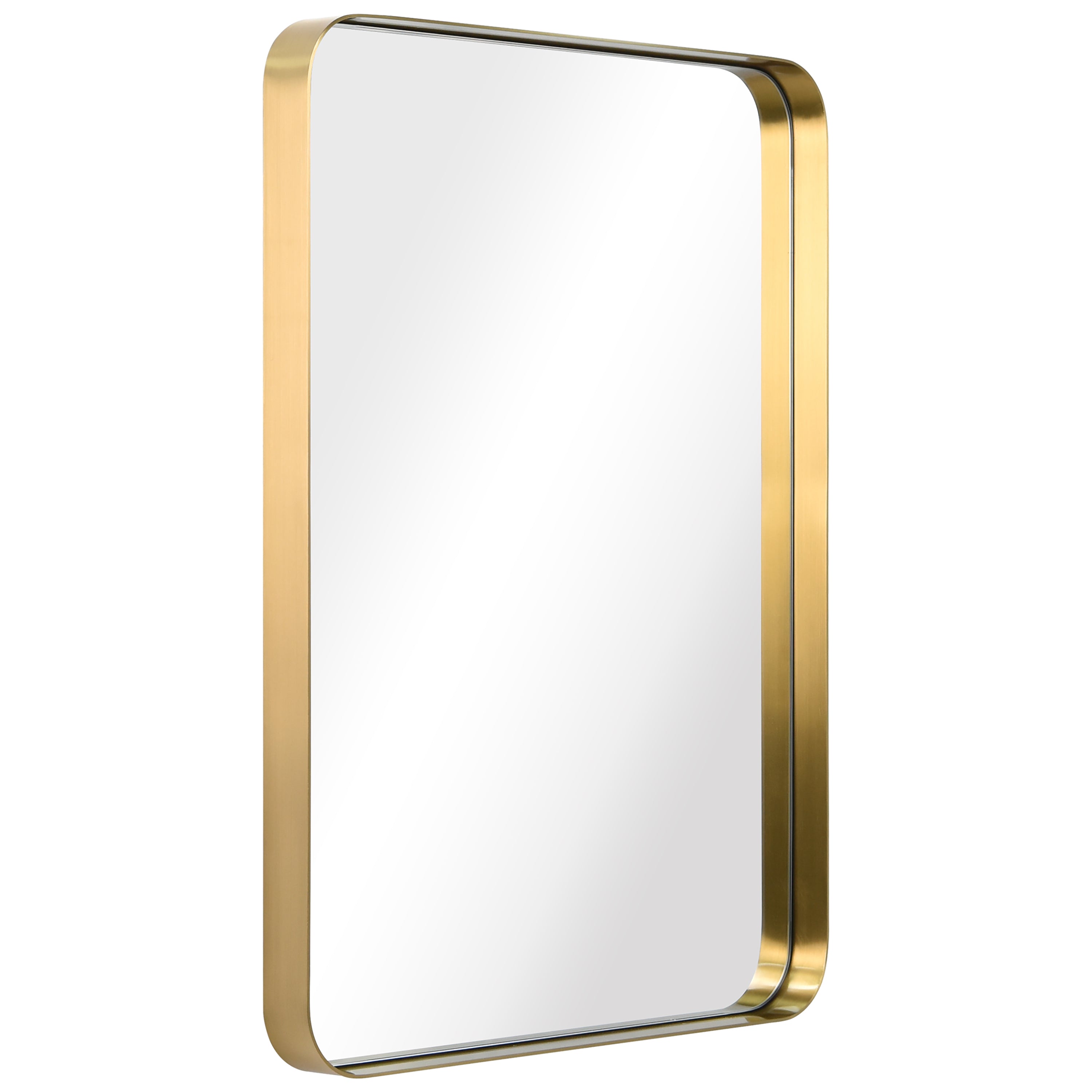 Ultra Brushed Gold Stainless Steel Rectangular Wall Mirror