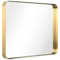 Ultra Brushed Gold Stainless Steel Rectangular Wall Mirror