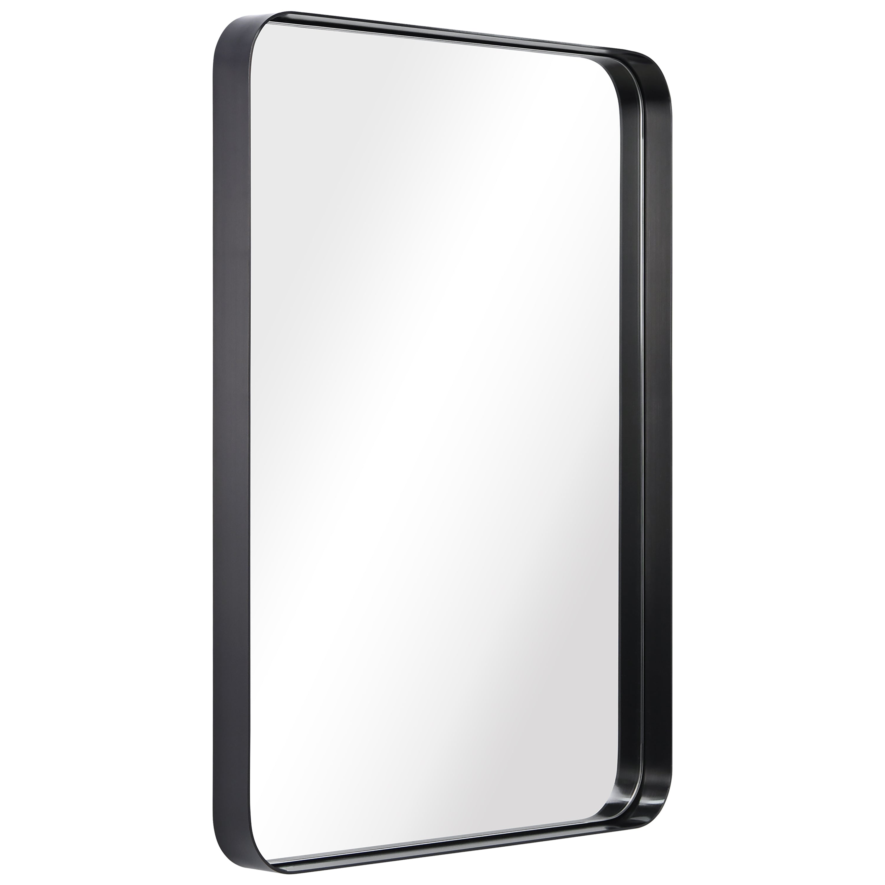 Ultra Brushed Black Stainless Steel Rectangular Wall Mirror