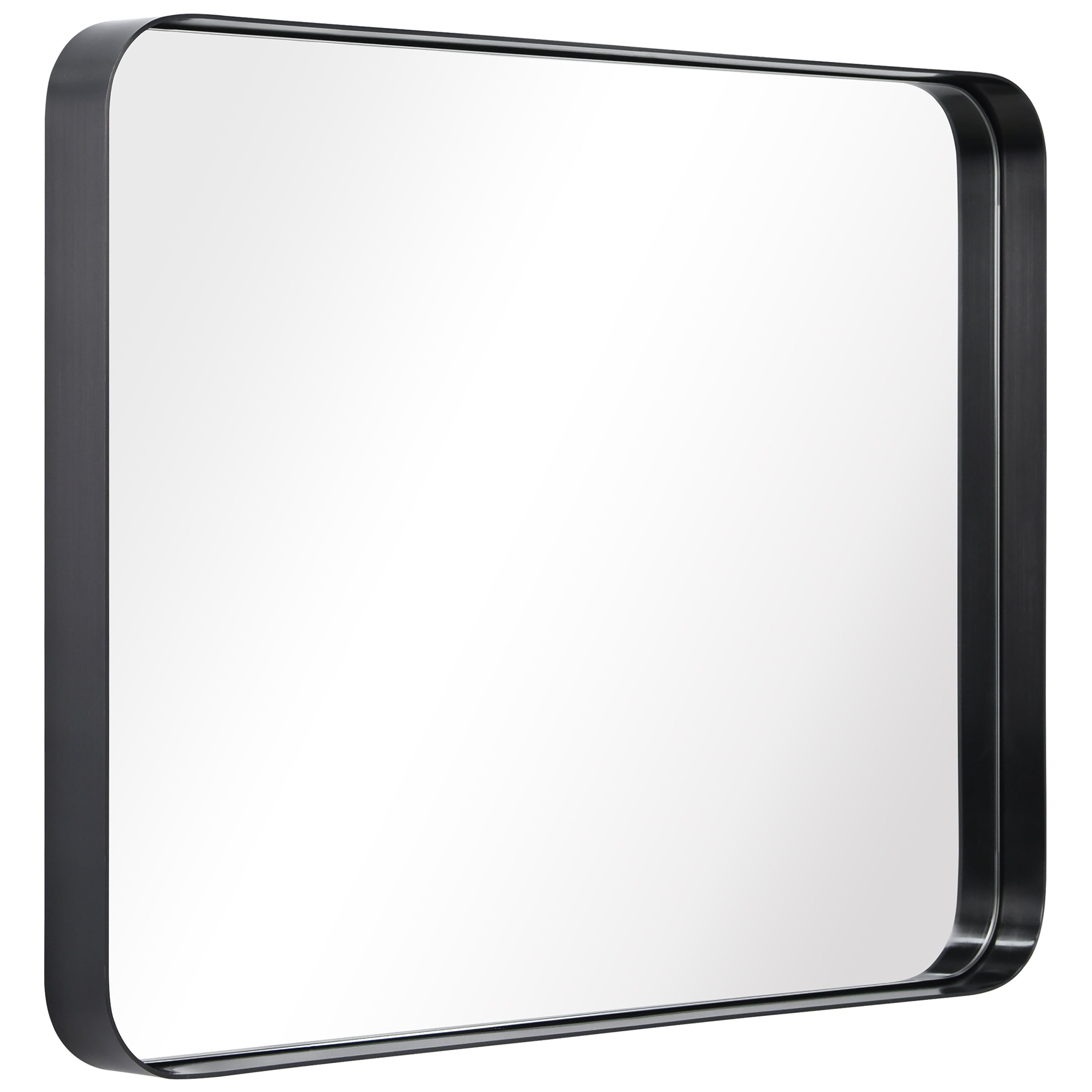 Ultra Brushed Black Stainless Steel Rectangular Wall Mirror