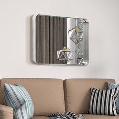 Ultra Polished Silver Stainless Steel Rectangular Wall Mirror