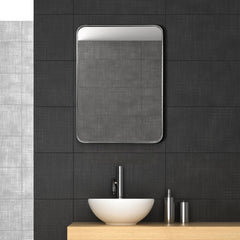 Ultra Polished Silver Stainless Steel Rectangular Wall Mirror