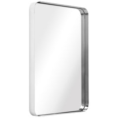 Ultra Polished Silver Stainless Steel Rectangular Wall Mirror