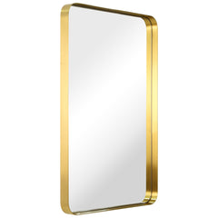 Ultra Brushed Gold Stainless Steel Rectangular Wall Mirror