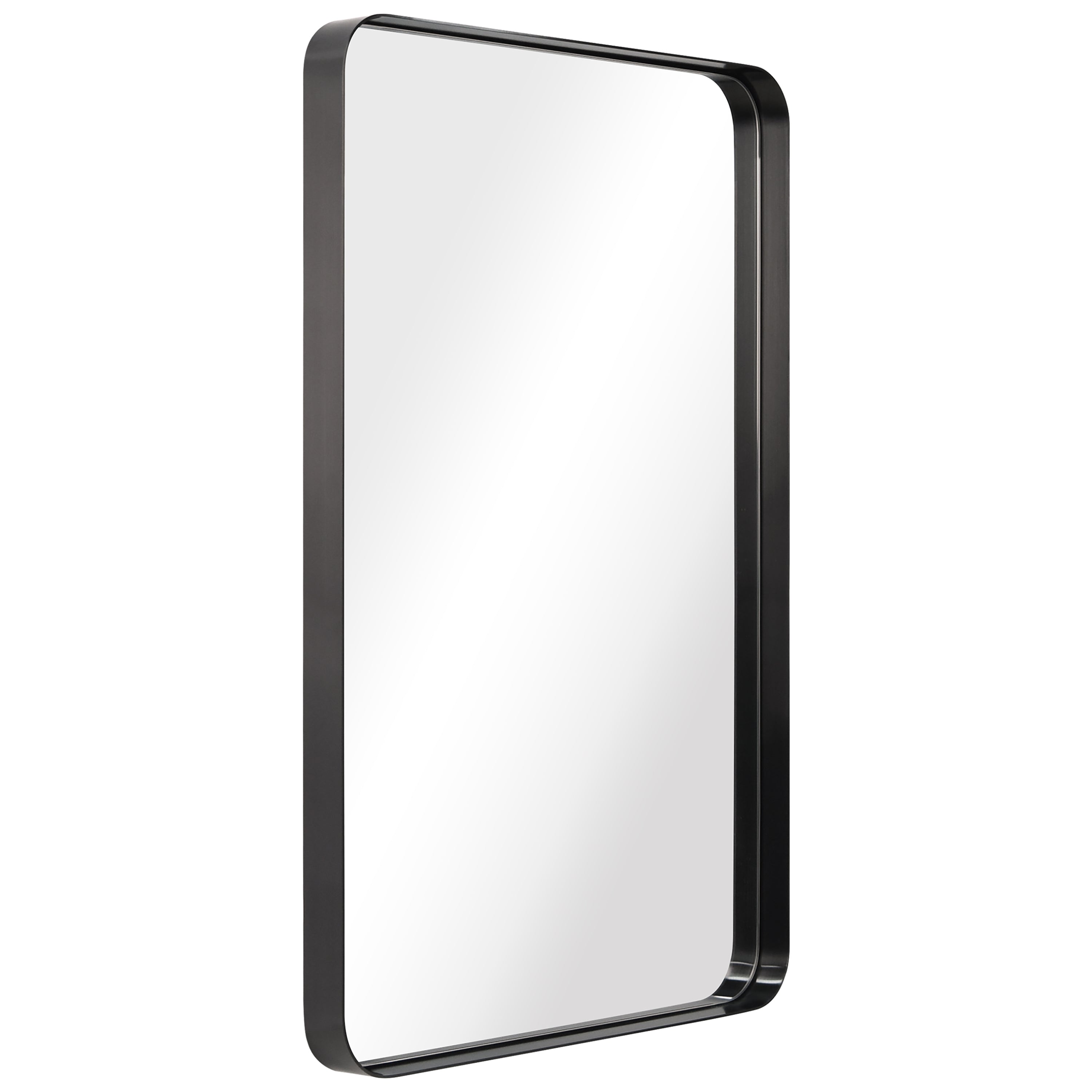 Ultra Brushed Black Stainless Steel Rectangular Wall Mirror