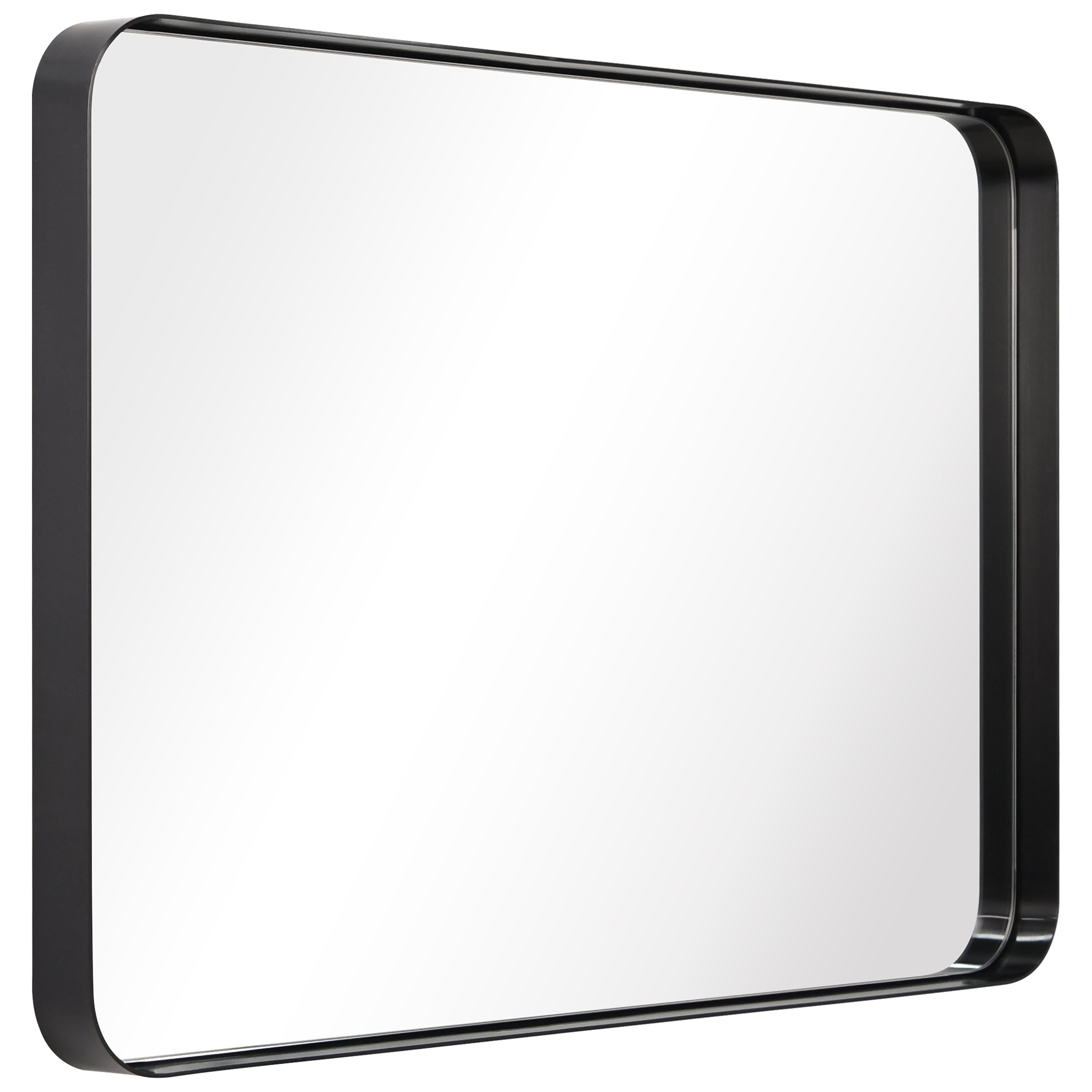 Ultra Brushed Black Stainless Steel Rectangular Wall Mirror