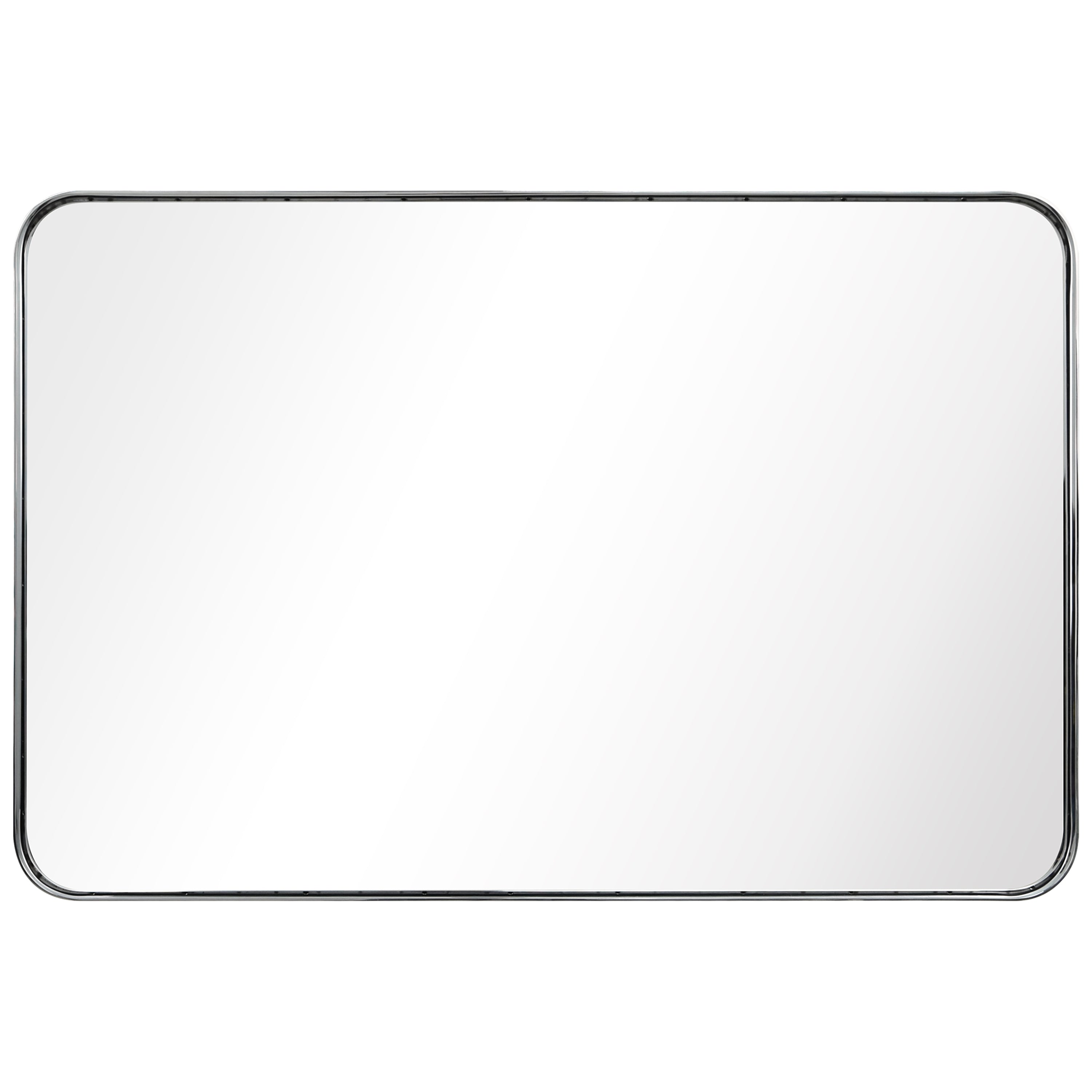 Ultra Polished Silver Stainless Steel Rectangular Wall Mirror