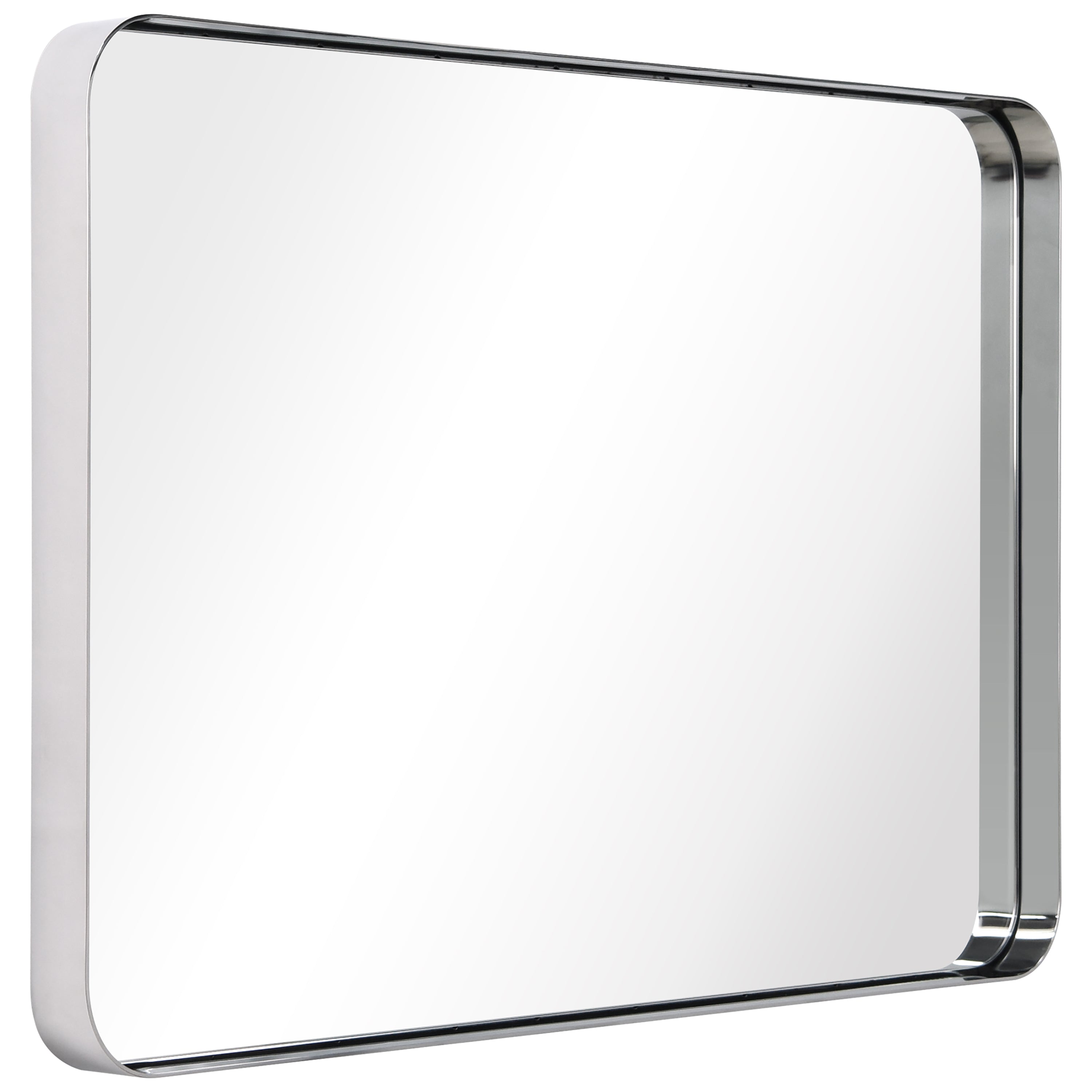 Ultra Polished Silver Stainless Steel Rectangular Wall Mirror