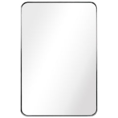 Ultra Polished Silver Stainless Steel Rectangular Wall Mirror