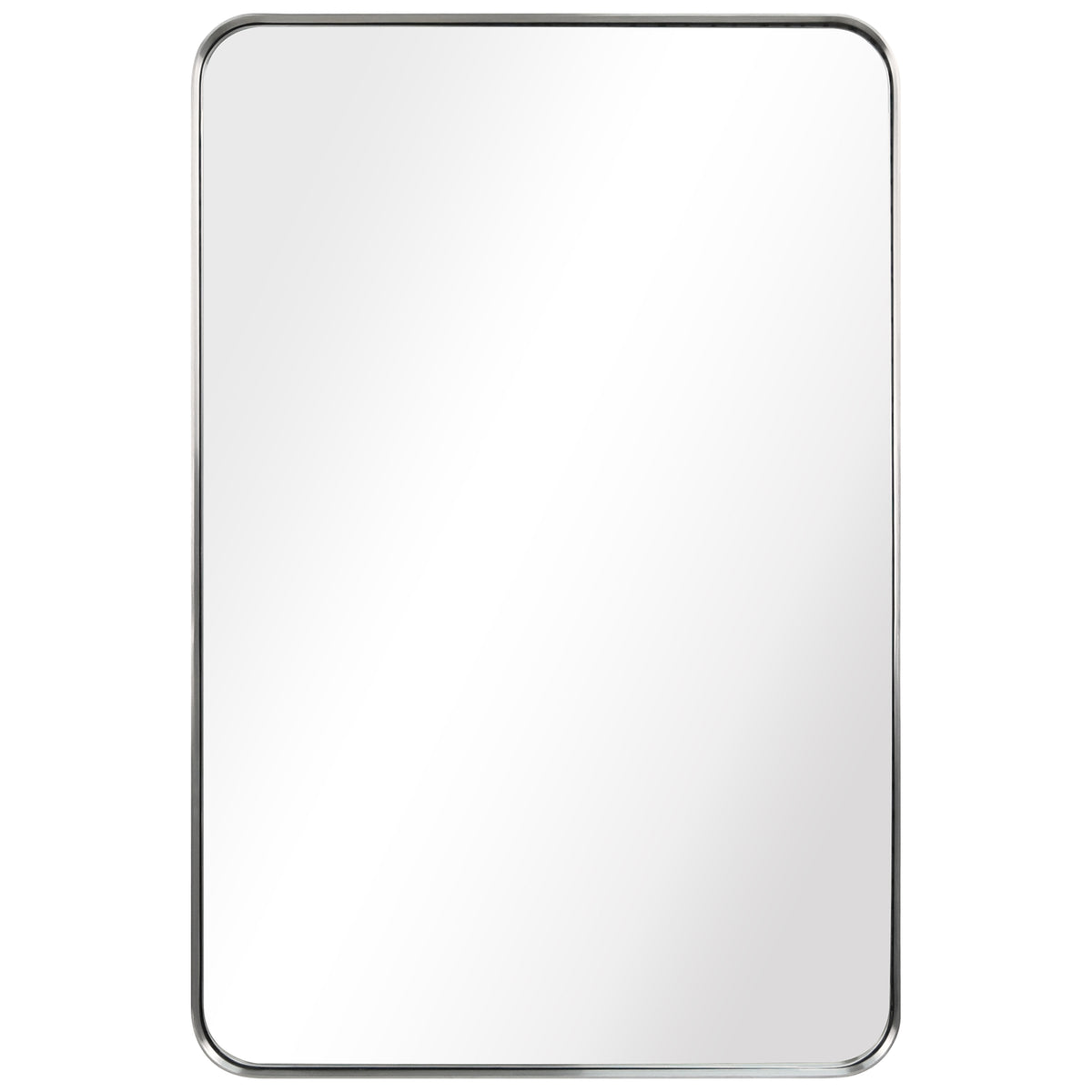 Ultra Brushed Silver Stainless Steel Rectangular Wall Mirror