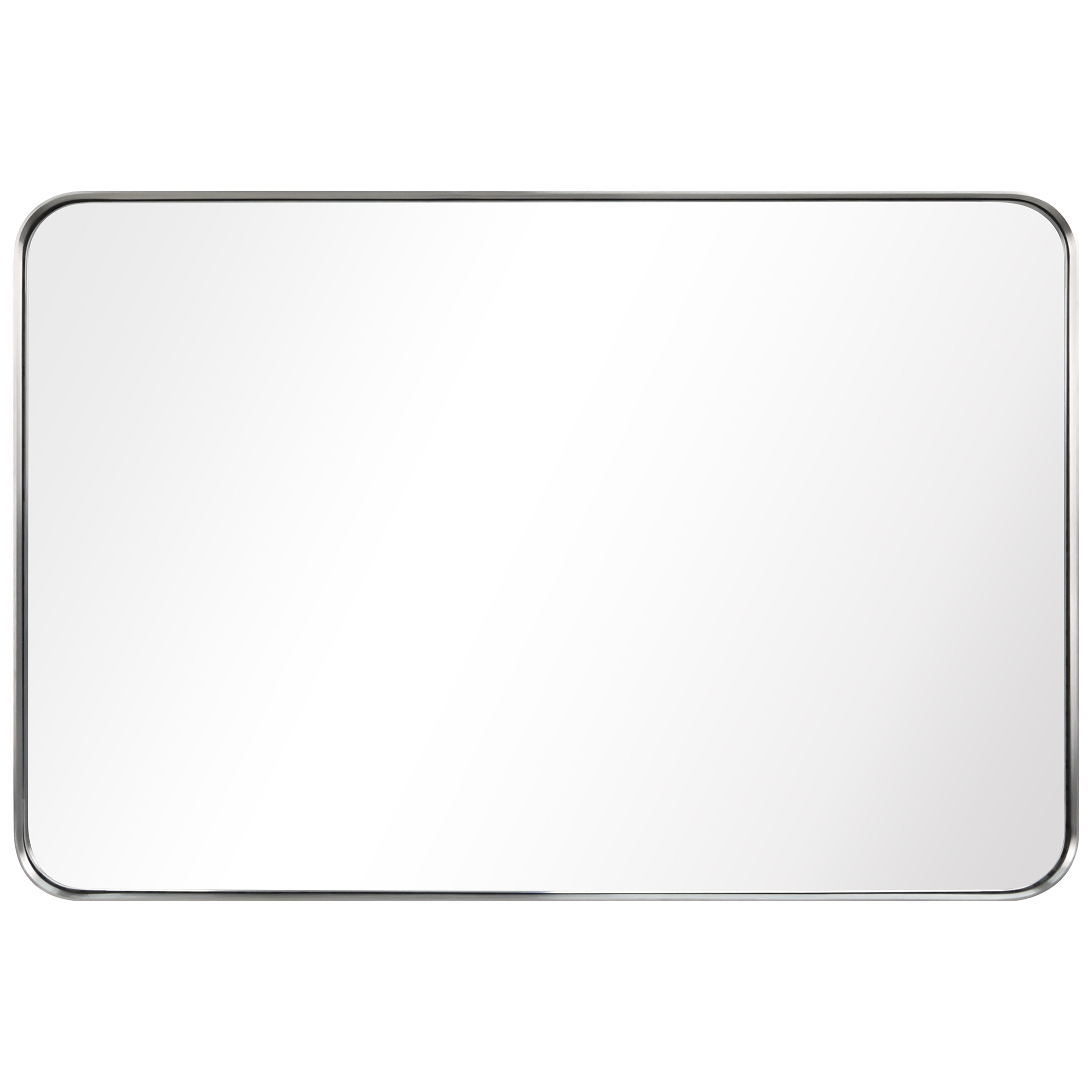 Ultra Brushed Silver Stainless Steel Rectangular Wall Mirror