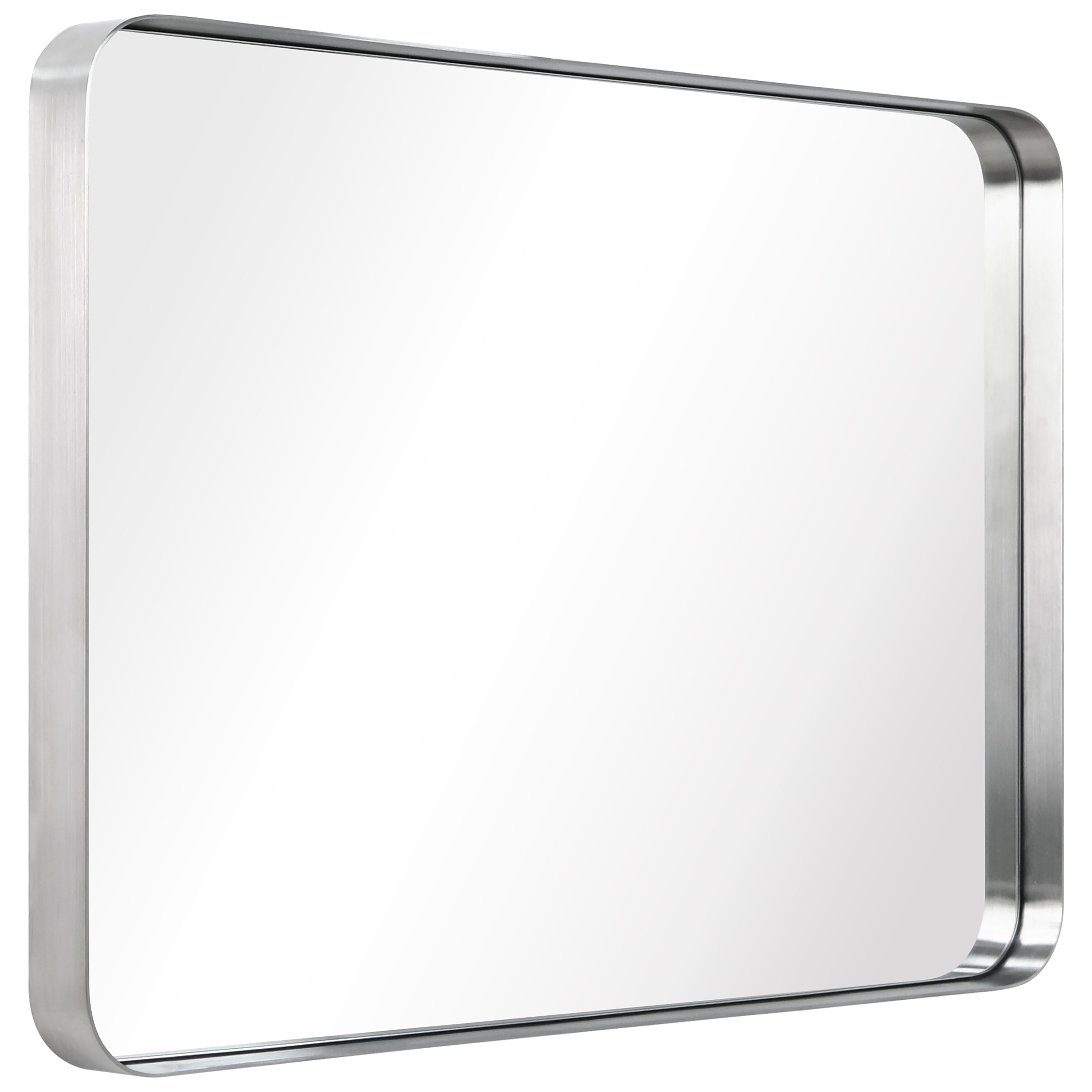 Ultra Brushed Silver Stainless Steel Rectangular Wall Mirror