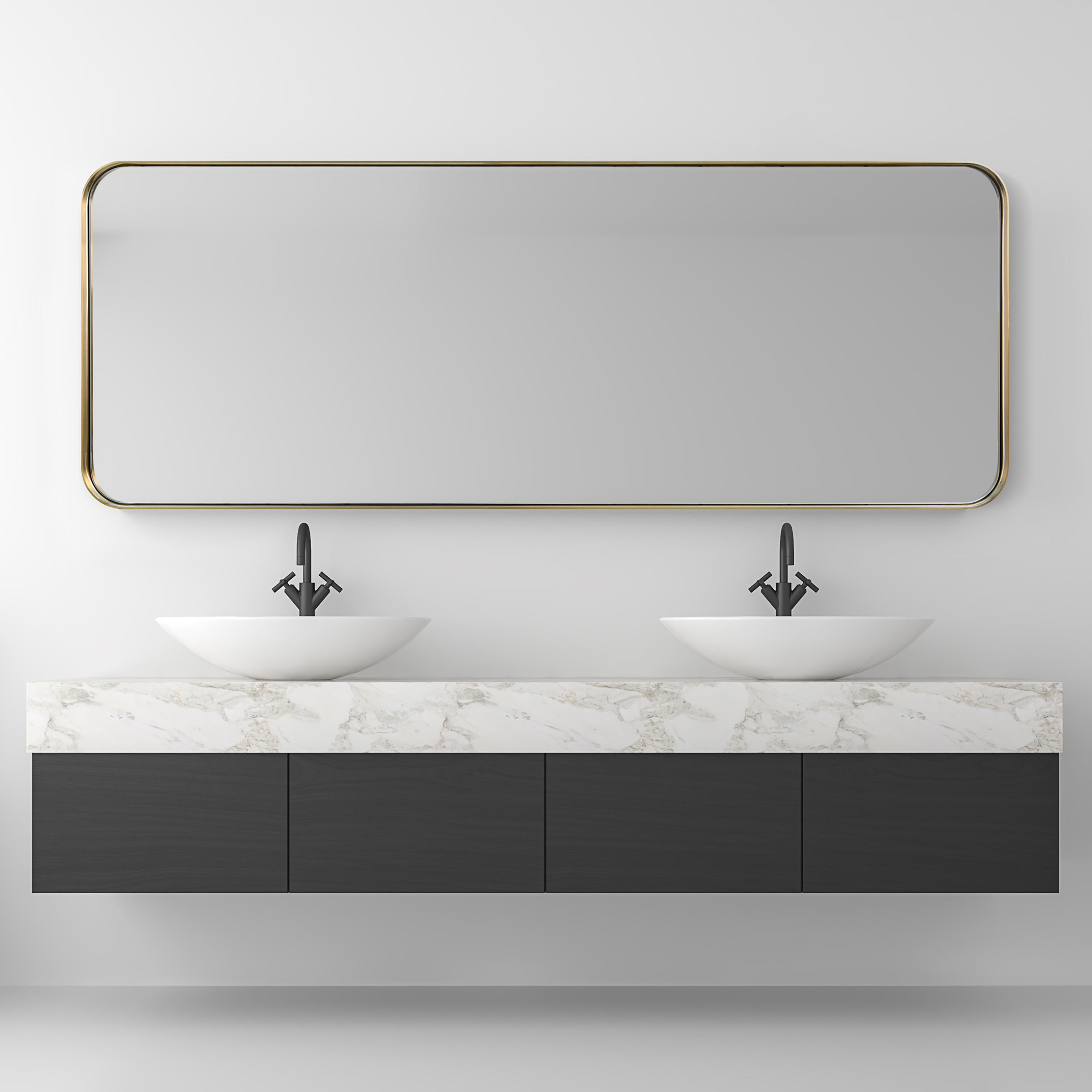 Ultra Brushed Gold Stainless Steel Rectangular Wall Mirror