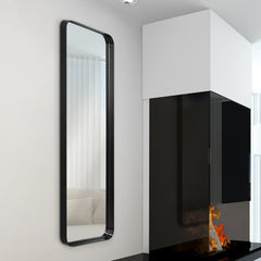 Ultra Brushed Black Stainless Steel Rectangular Wall Mirror