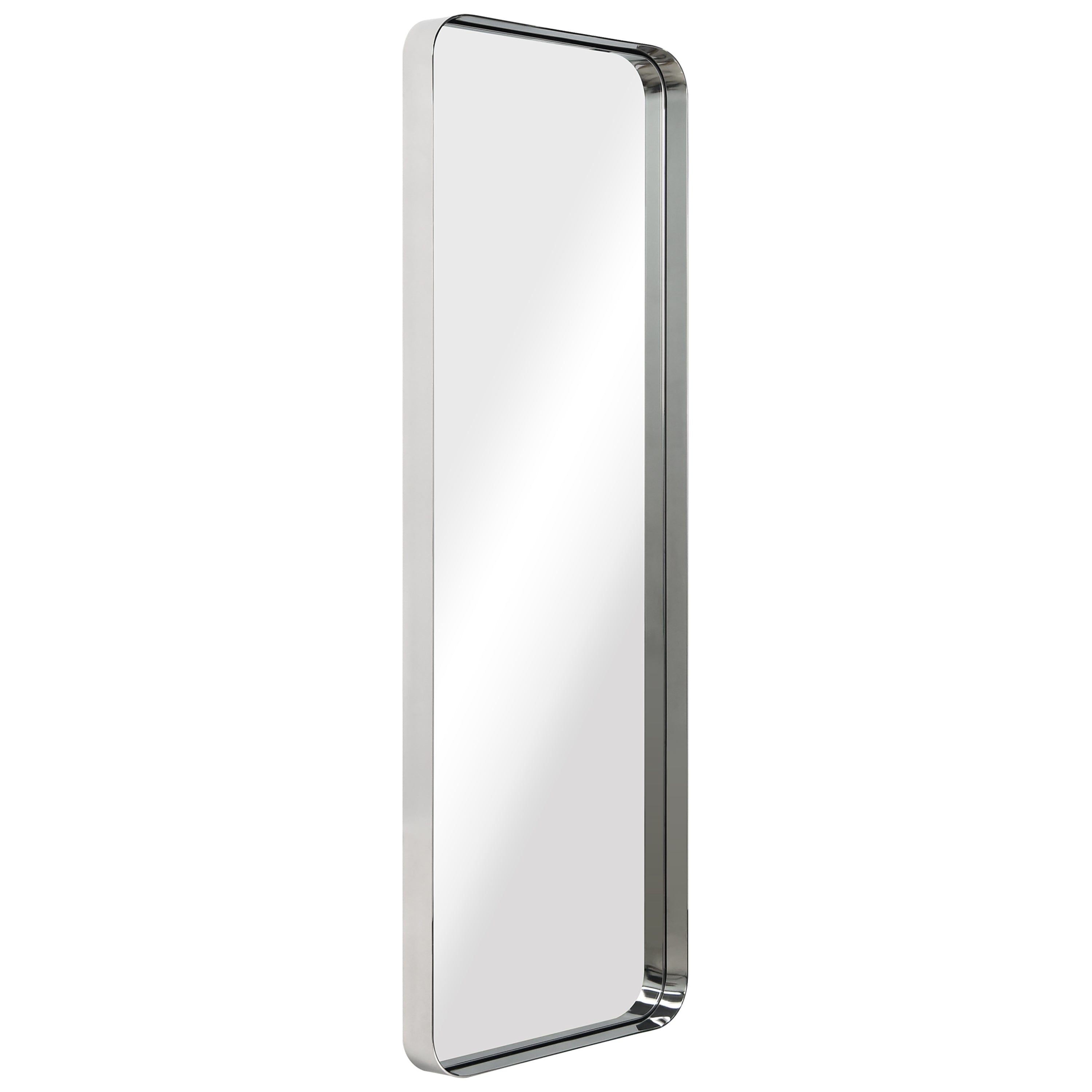 Ultra Polished Silver Stainless Steel Rectangular Wall Mirror