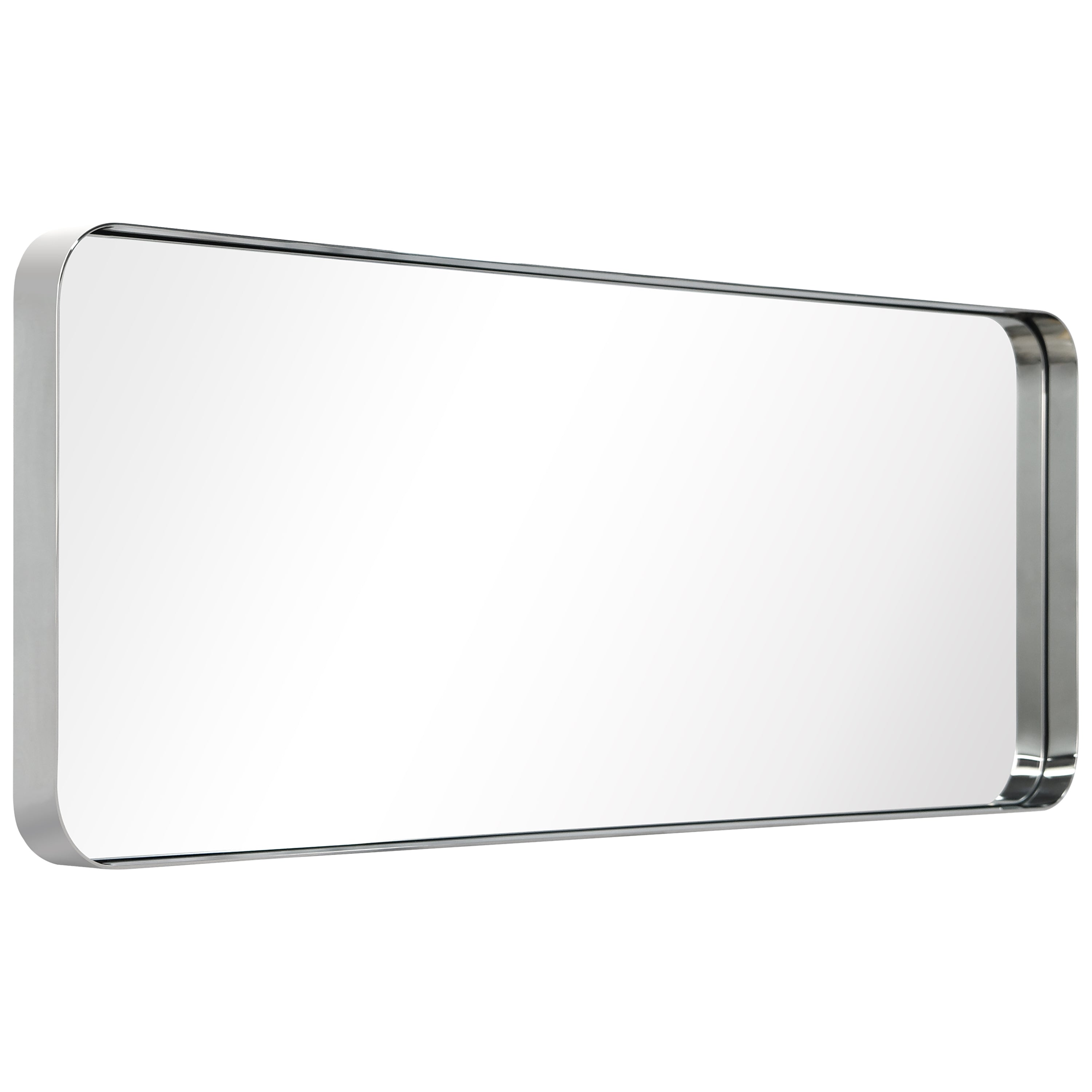 Ultra Polished Silver Stainless Steel Rectangular Wall Mirror