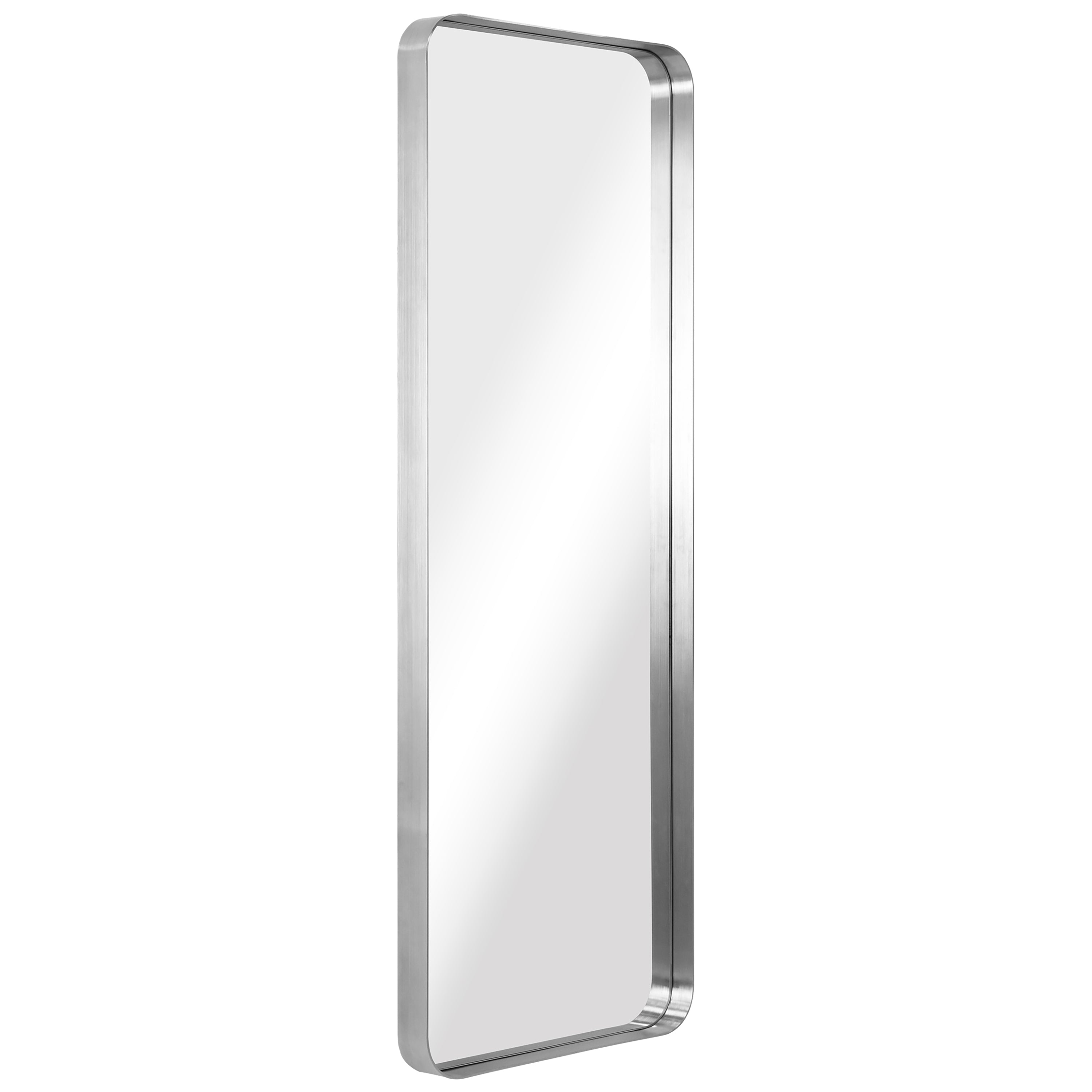 Ultra Brushed Silver Stainless Steel Rectangular Wall Mirror